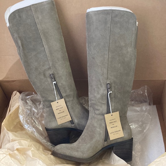 Lucky Brand Jeans Ritten Womens Heeled Wide Calf Boot - Picture 1 of 5